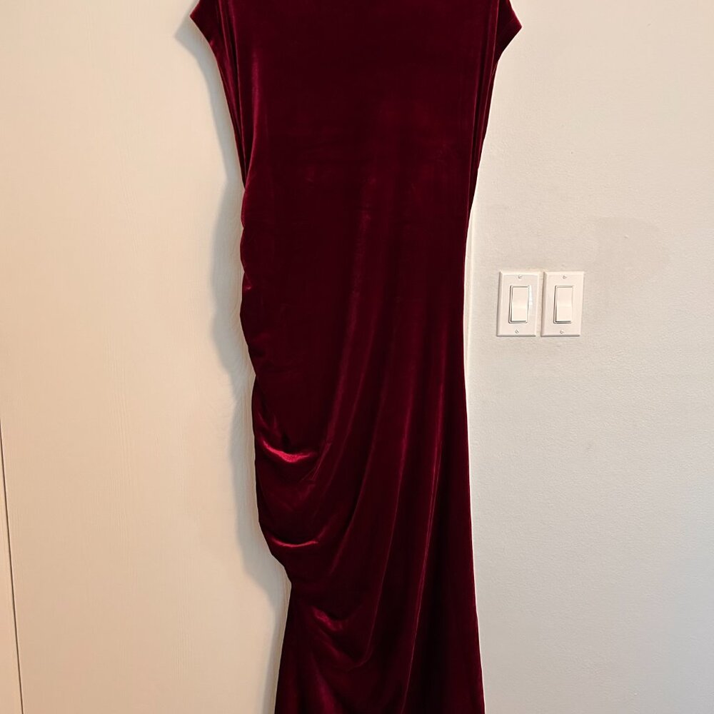 Maya Stretch Velvet Cowl-Neck Dress - Anthropologie - Picture 5 of 6